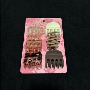 Set of 6 Hair Claw Clips in Neutral Tones